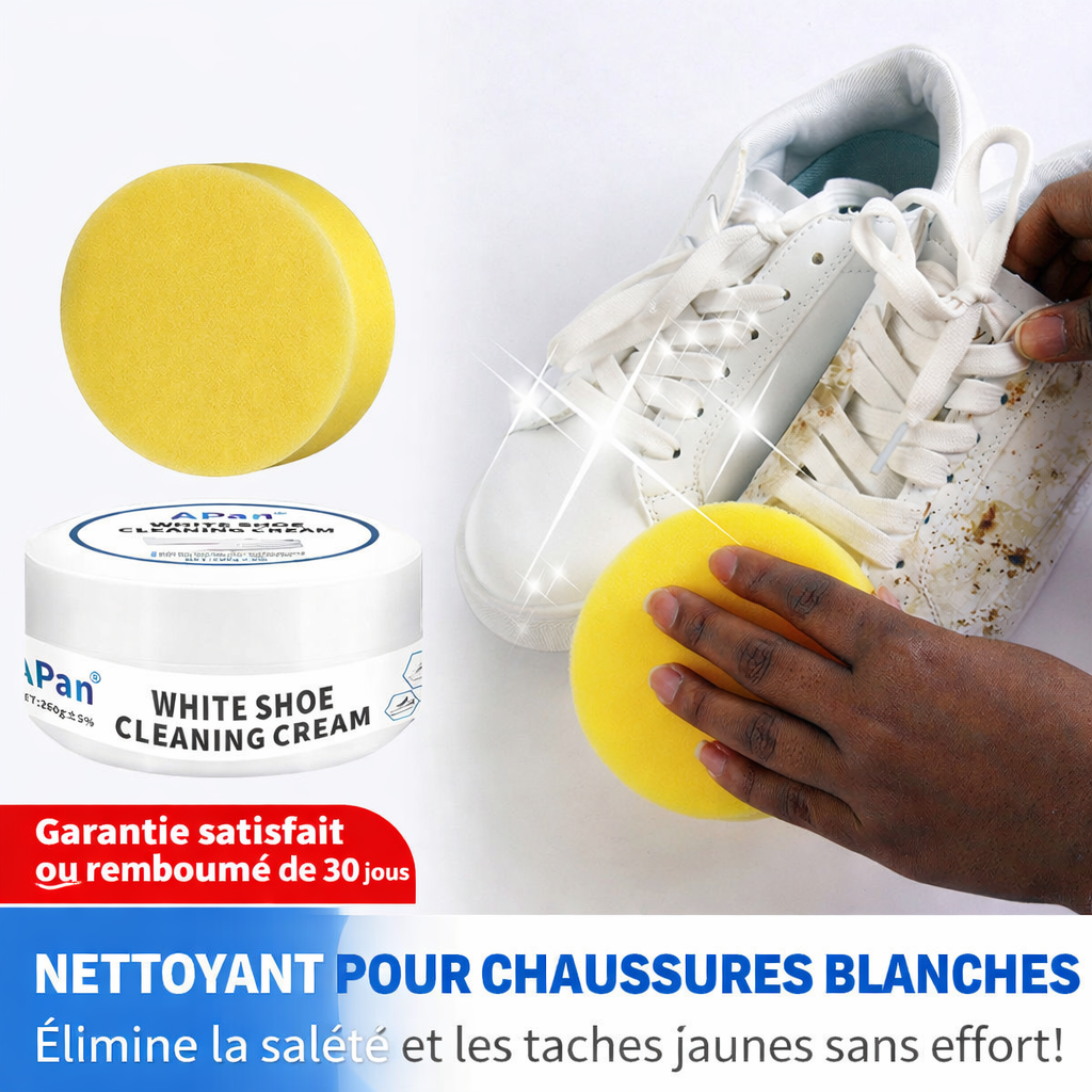 Crème Nettoyante pour Chaussures Blanches – Redonnez vie à vos sneakers!
