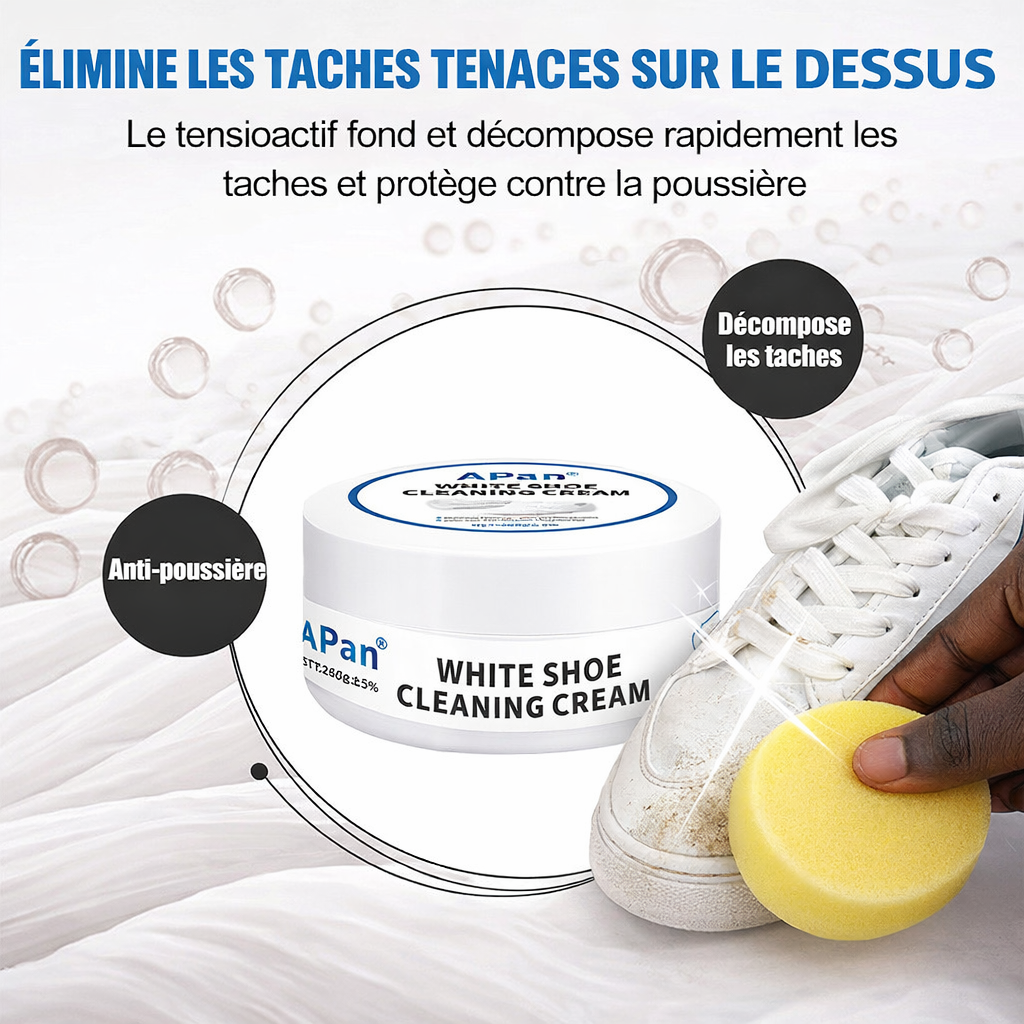 Crème Nettoyante pour Chaussures Blanches – Redonnez vie à vos sneakers!