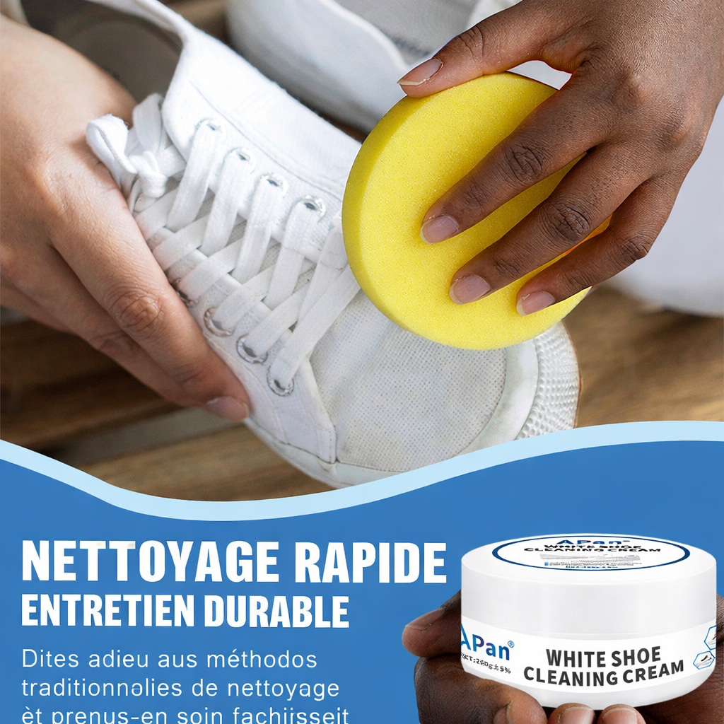 Crème Nettoyante pour Chaussures Blanches – Redonnez vie à vos sneakers!