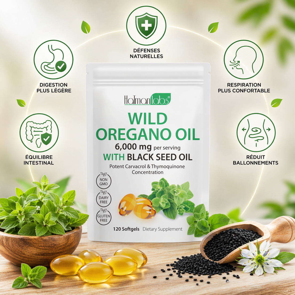 Nasidi : Huile d’Origan & Huile de Nigelle – Soutien Digestif Naturel