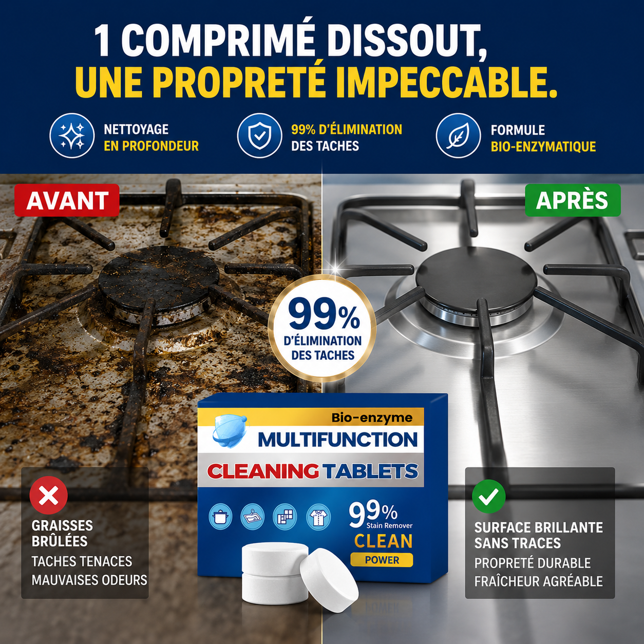 Comprimés de Nettoyage Bio-Enzymatiques – La puissance du nettoyage intelligent