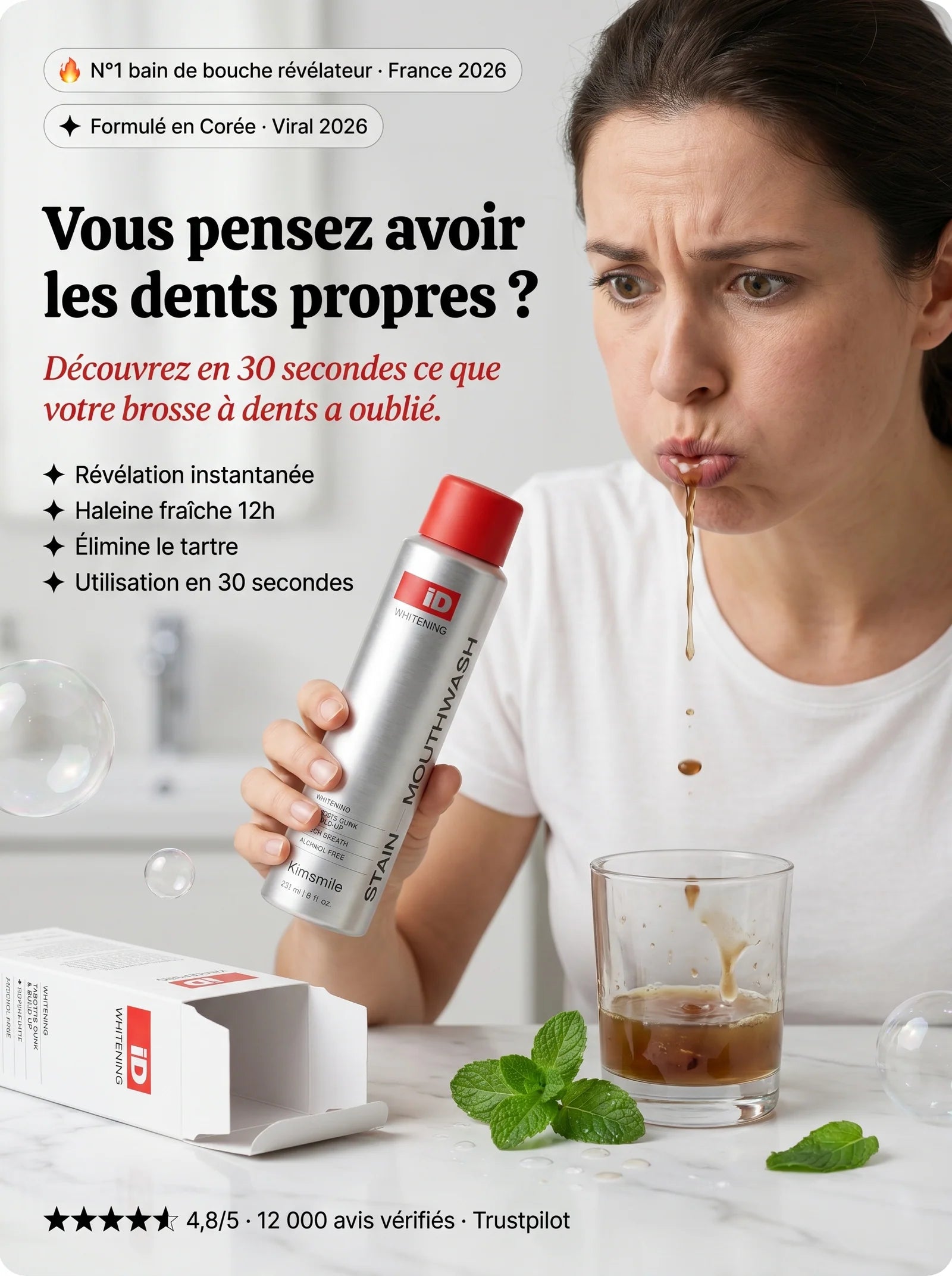 STAIN™ – Bain de Bouche Antibactérien pour une Haleine Fraîche et un Sourire Éclatant