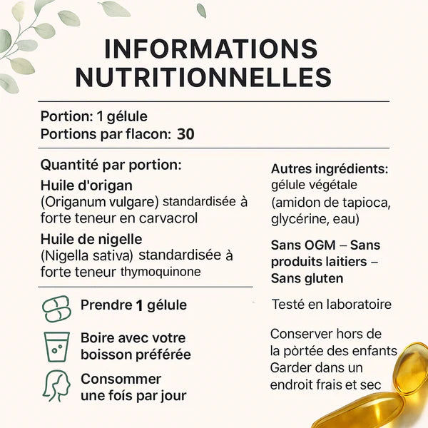 Nasidi : Huile d’Origan & Huile de Nigelle – Soutien Digestif Naturel | Tik